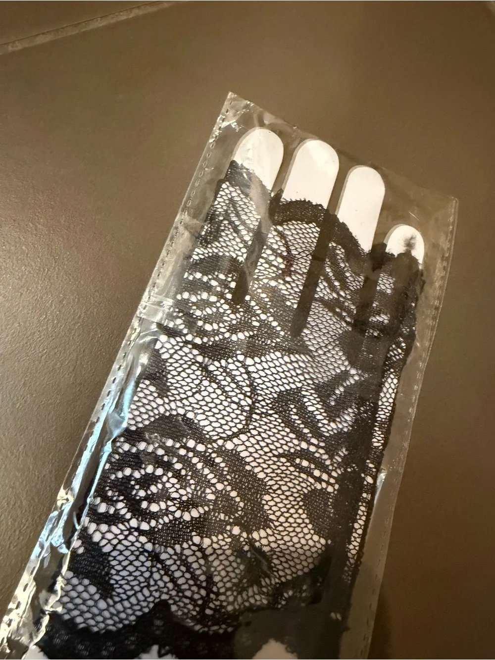 NEW! Short Lace Fingerless Black Lace Gothic Gloves Cosplay Wiccan Goth Size LG